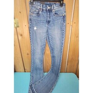 Blank NYC The Hoyt High Rise Mini Flare Jeans Medium Blue Denim NWT Size 2 - 24"